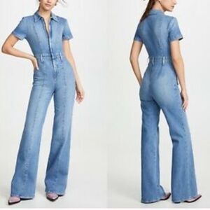 NWT Alice + Olivia Jeans Wide-Leg Denim Jumpsuit. Size 27